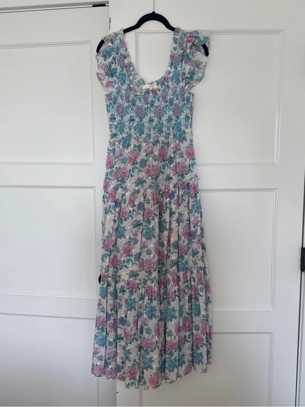 EUC Loveshackfancy Chessie Maxi Dress in Sea Orchid